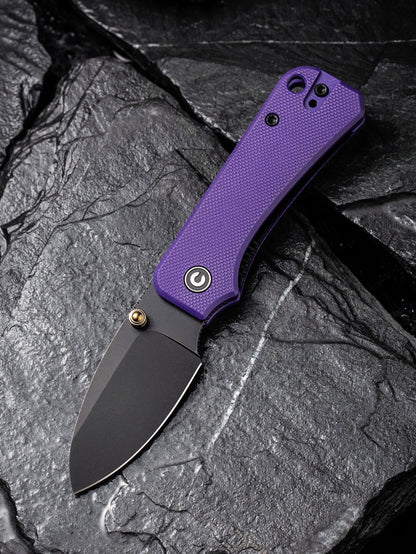Civivi Baby Banter 2.34" Black Nitro-V Purple G10 Folding Knife C19068S-4