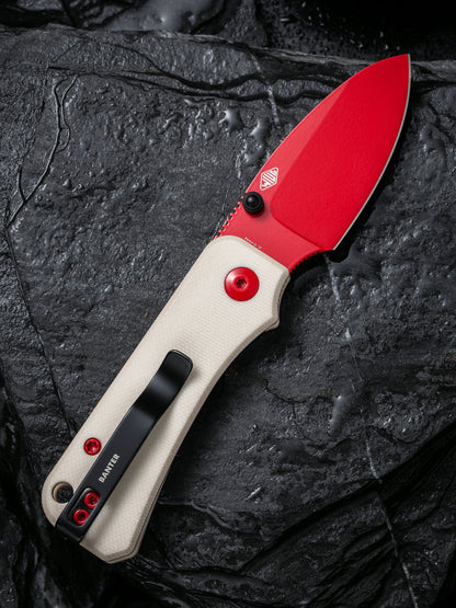 Civivi Baby Banter 2.34" Red Nitro-V Ivory G10 Folding Knife C19068S-7
