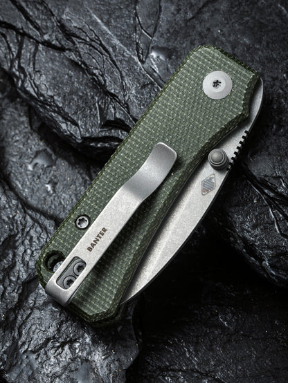 Civivi Baby Banter 2.34" Nitro-V Green Micarta Folding Knife C19068SB-1