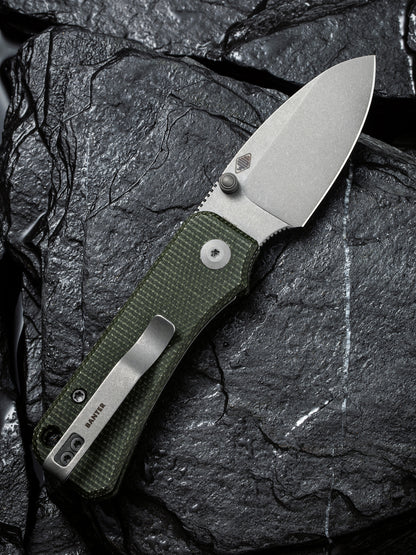 Civivi Baby Banter 2.34" Nitro-V Green Micarta Folding Knife C19068SB-1