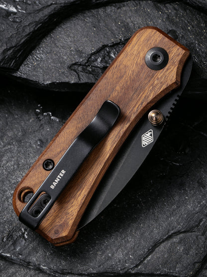 Civivi Baby Banter 2.34" Black Nitro-V Cuibourtia Wood Folding Knife C19068SB-2