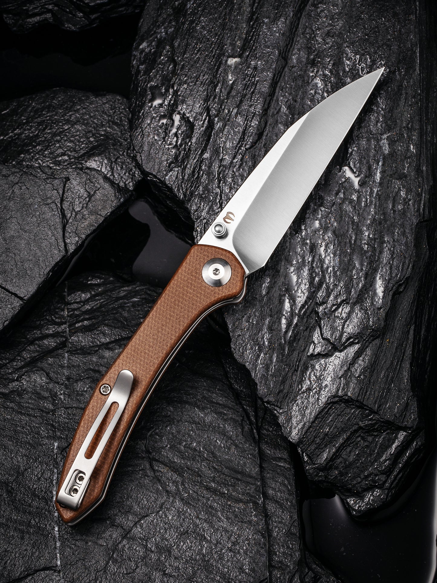 Civivi Hadros 3.35" 10Cr15CoMoV Brown Micarta Folding Knife C20004-2