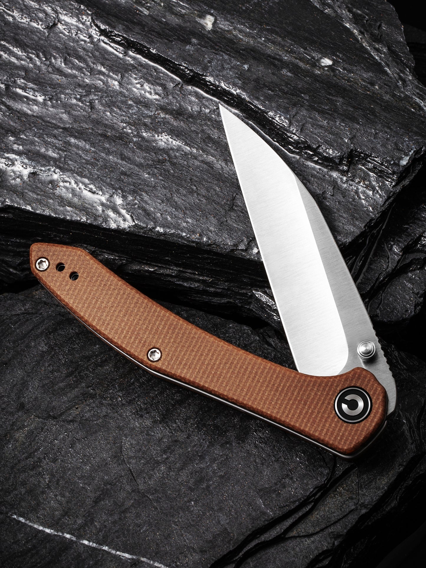Civivi Hadros 3.35" 10Cr15CoMoV Brown Micarta Folding Knife C20004-2