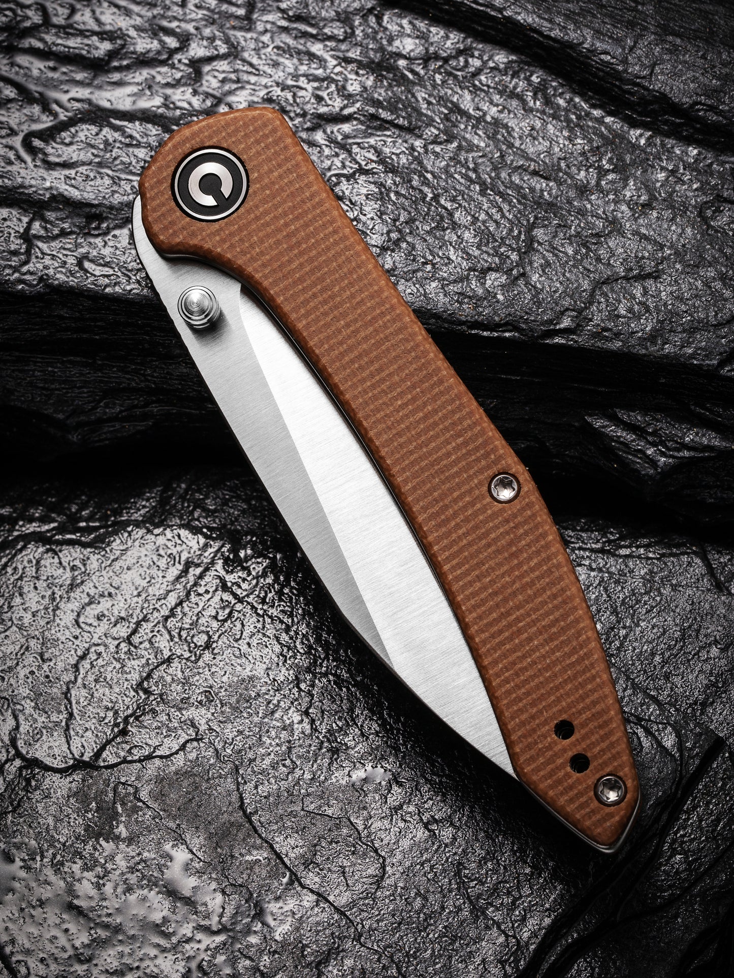 Civivi Hadros 3.35" 10Cr15CoMoV Brown Micarta Folding Knife C20004-2