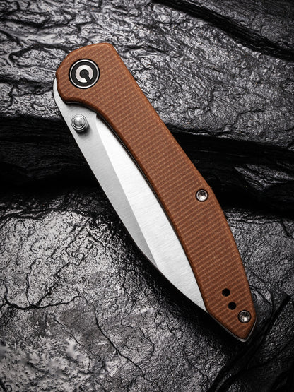 Civivi Hadros 3.35" 10Cr15CoMoV Brown Micarta Folding Knife C20004-2