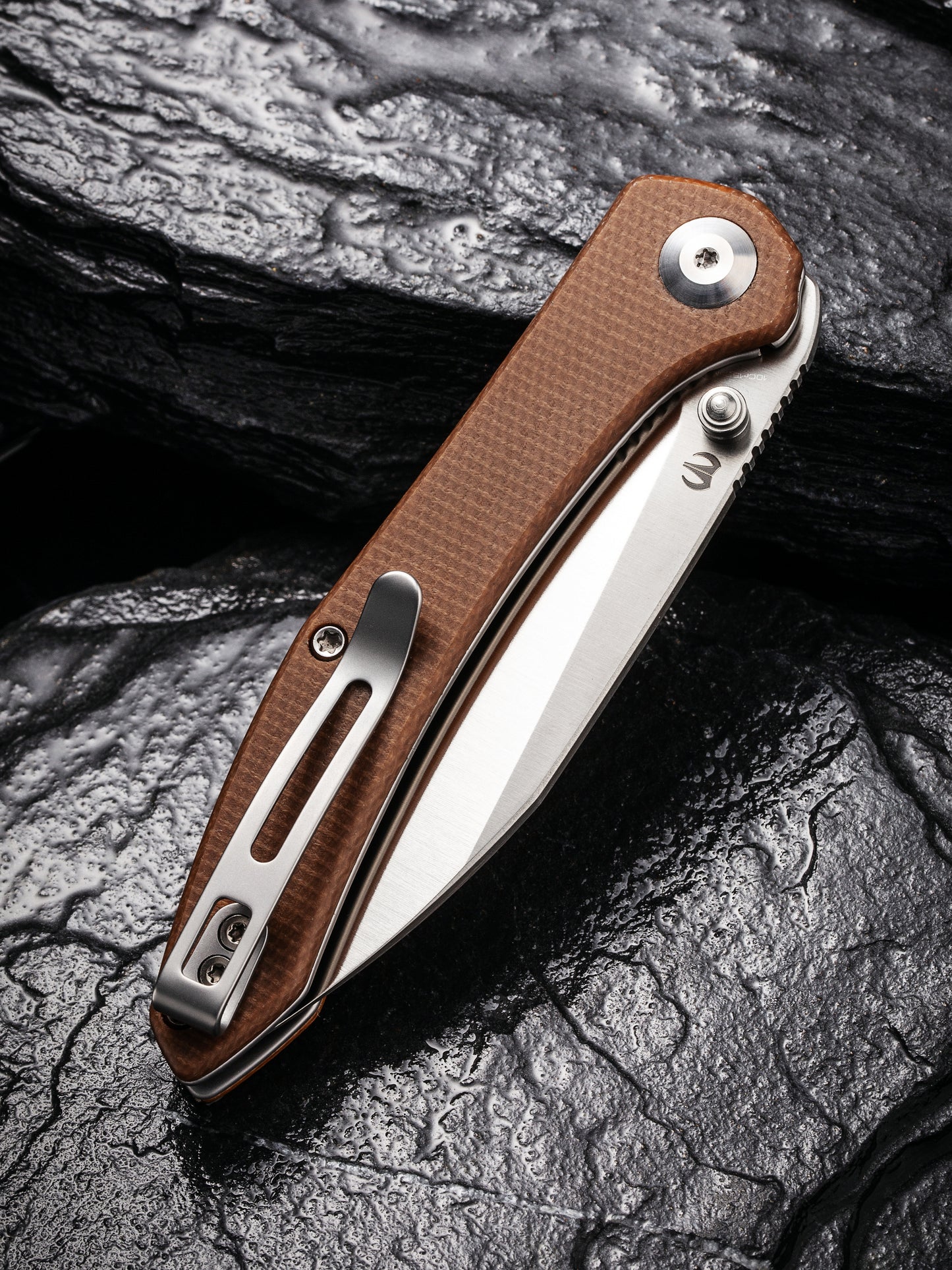 Civivi Hadros 3.35" 10Cr15CoMoV Brown Micarta Folding Knife C20004-2