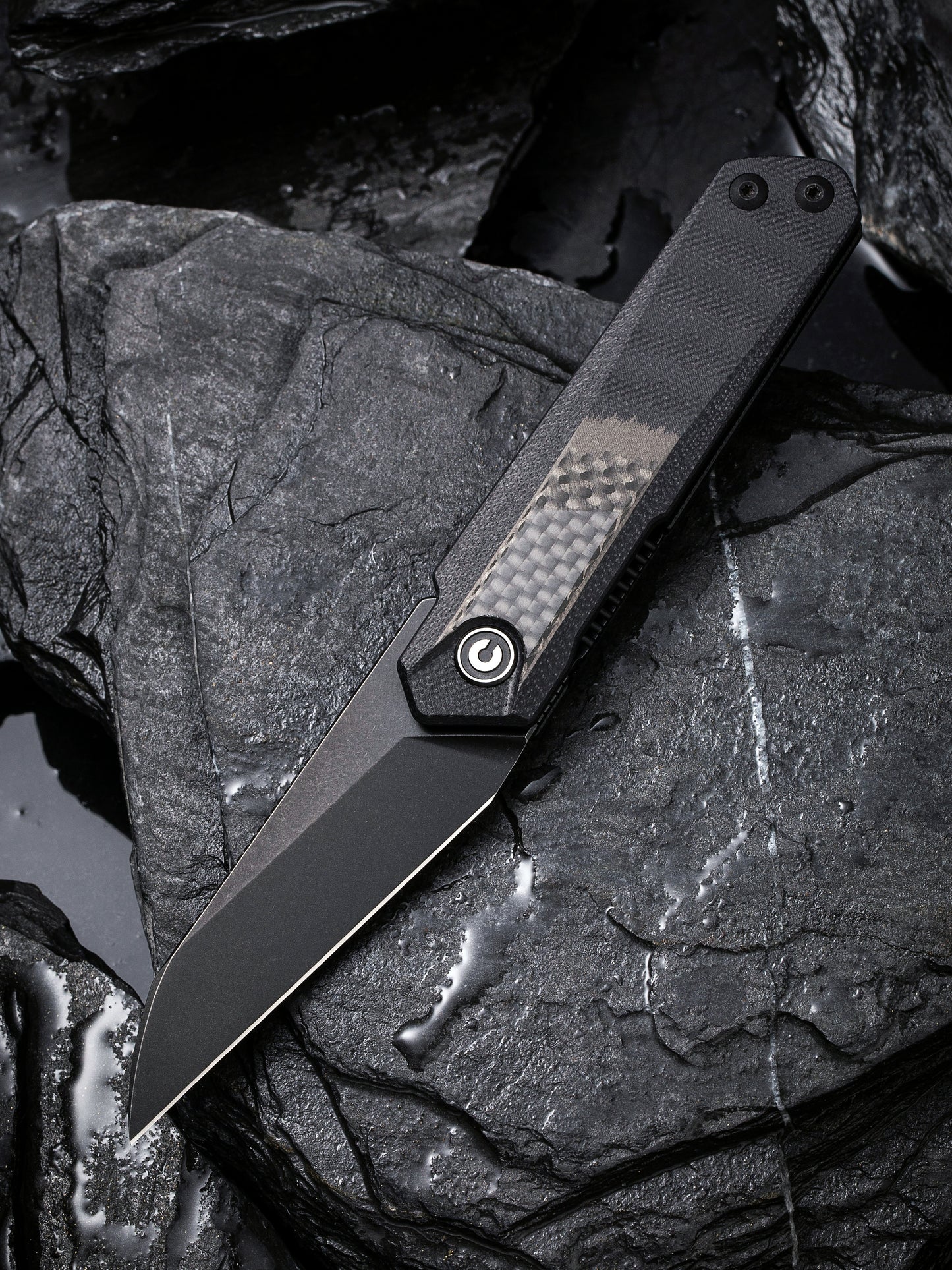Civivi Ki-V Plus 2.52" Nitro-V Twill Carbon Fiber G10 Linerlock Folding Knife by Ostap Hel C20005B-3