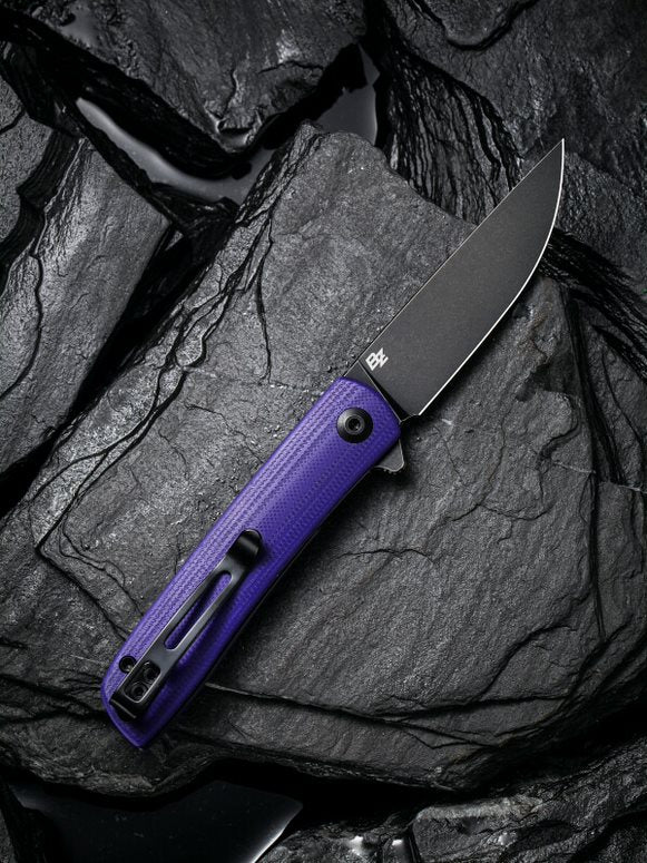 Civivi Bo 2.92" Black Nitro-V Purple G10 Folding Knife by Brad Zinker C20009B-5