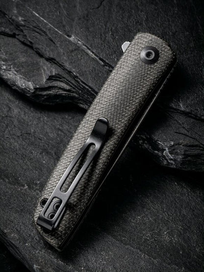 Civivi Bo 2.92" Black Nitro-V Dark Green Micarta Folding Knife by Brad Zinker C20009B-6