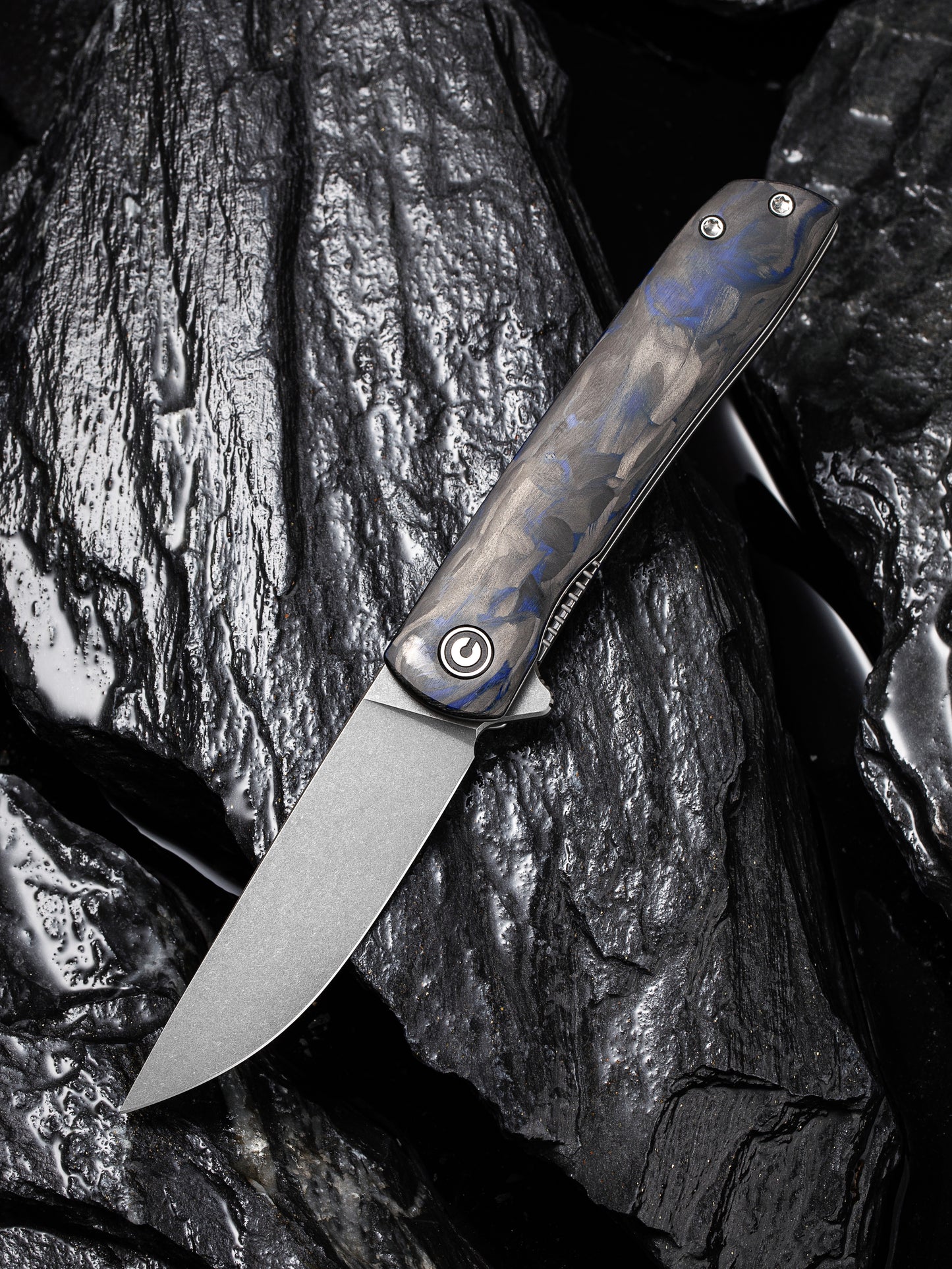 Civivi Bo 2.92" Nitro-V Blue Carbon Fiber Folding Knife by Brad Zinker C20009B-A