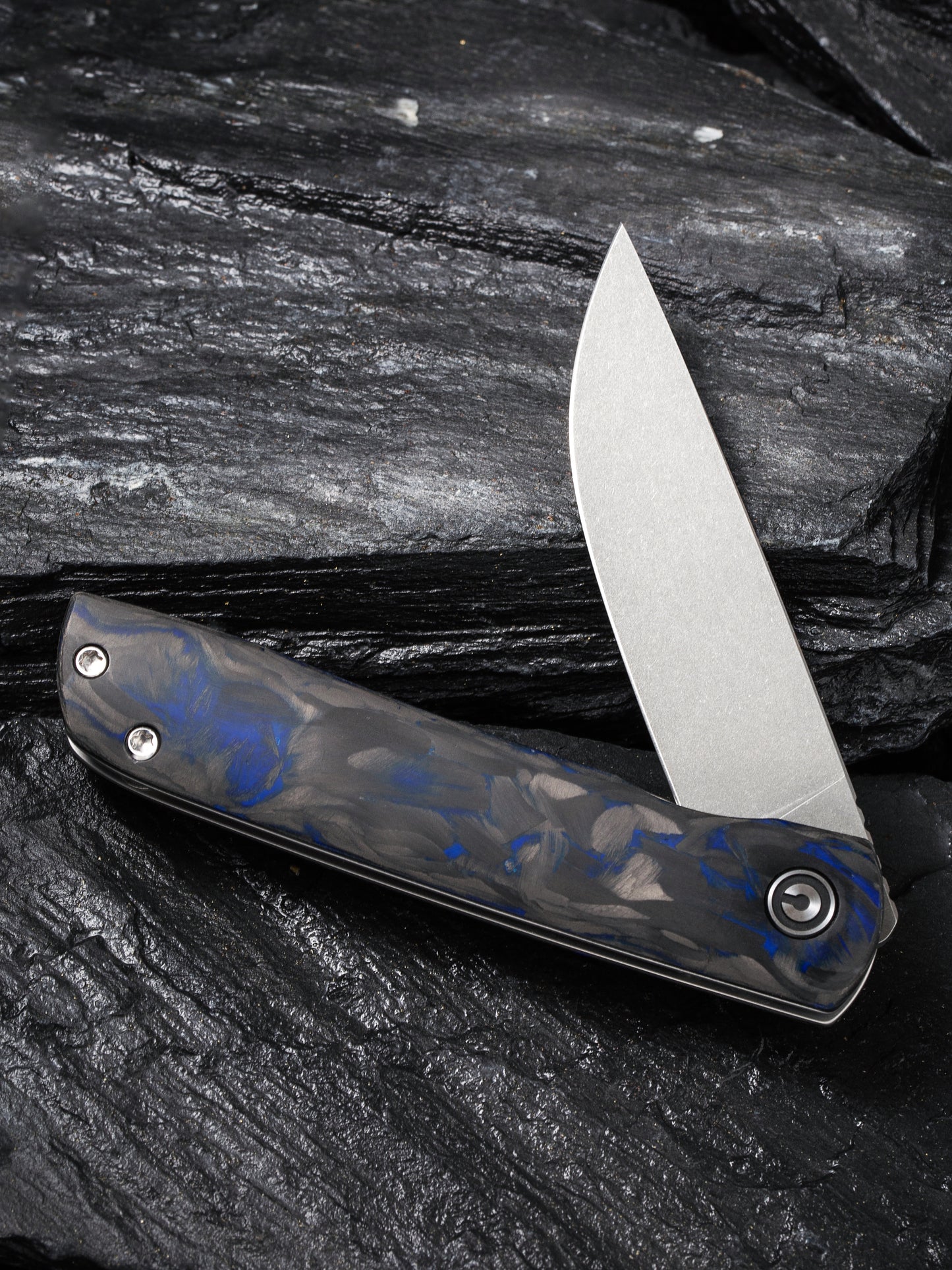 Civivi Bo 2.92" Nitro-V Blue Carbon Fiber Folding Knife by Brad Zinker C20009B-A