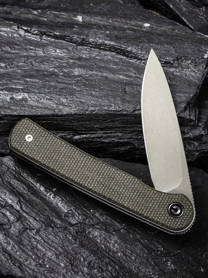 Civivi Stylum 2.96" 10Cr15CoMoV Dark Green Micarta Slip-Joint Folding Knife by Ferrum Forge C20010B-C