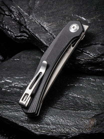 Civivi Lazar 3.31" Black G10 Folding Knife by Elijah Isham C20013-1