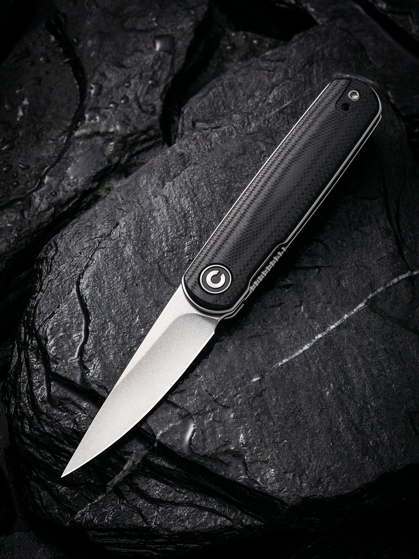 Civivi Lumi 2.56" Sandvik 14C28N Black G10 Folding Knife by Justin Lundquist C20024-3