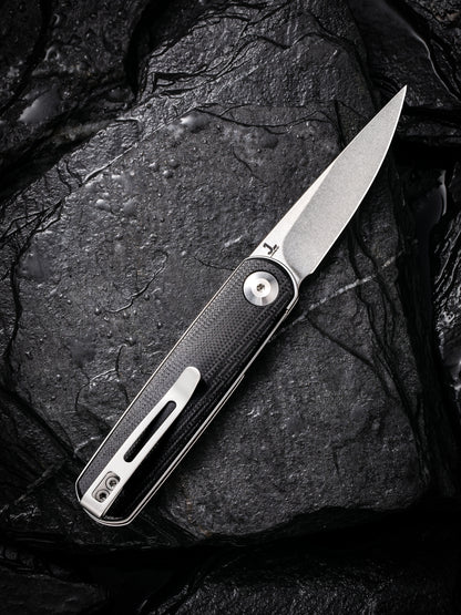 Civivi Lumi 2.56" Sandvik 14C28N Black G10 Folding Knife by Justin Lundquist C20024-3