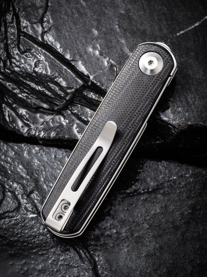 Civivi Lumi 2.56" Sandvik 14C28N Black G10 Folding Knife by Justin Lundquist C20024-3