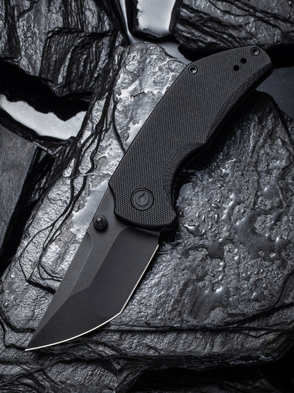 Civivi Thug 2 2.69" Black Stonewashed Nitro-V Black G10 Folding Knife by Matthew Christensen C20028C-1