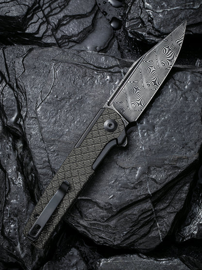 Civivi Cachet 3.48" Black Micarta Dark Green Canvas Micarta Folding Knife C20041B-DS1