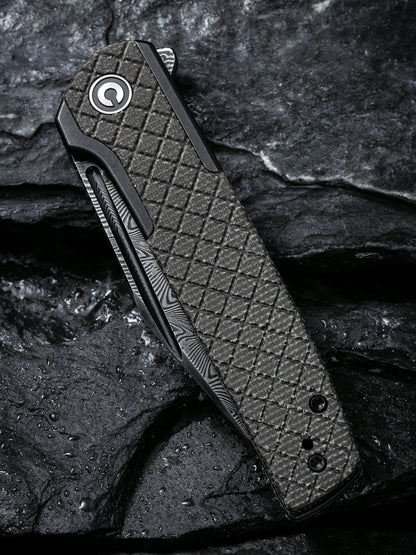 Civivi Cachet 3.48" Black Micarta Dark Green Canvas Micarta Folding Knife C20041B-DS1