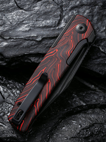Civivi Cachet 3.48" Sandvik 14C28N Black/Red G10 Folding Knife C20041C-1