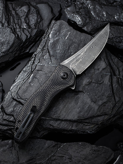 Civivi Synergy 3 3.24" Damascus G10 Twill Carbon Fiber Folding Knife by Jim O'Young C20075A-DS1