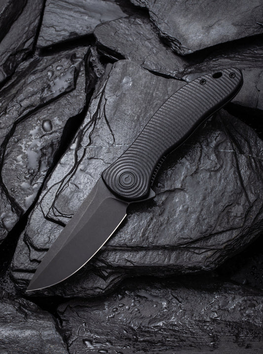 Civivi Synergy 3 3.24" Nitro-V Black Stonewashed Black G10 Folding Knife by Jim O'Young C20075D-1
