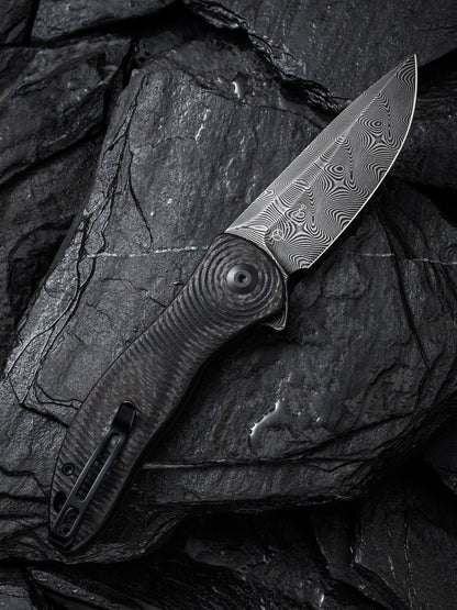 Civivi Synergy 3 3.24" Damascus G10 Twill Carbon Fiber Folding Knife by Jim O'Young C20075D-DS1