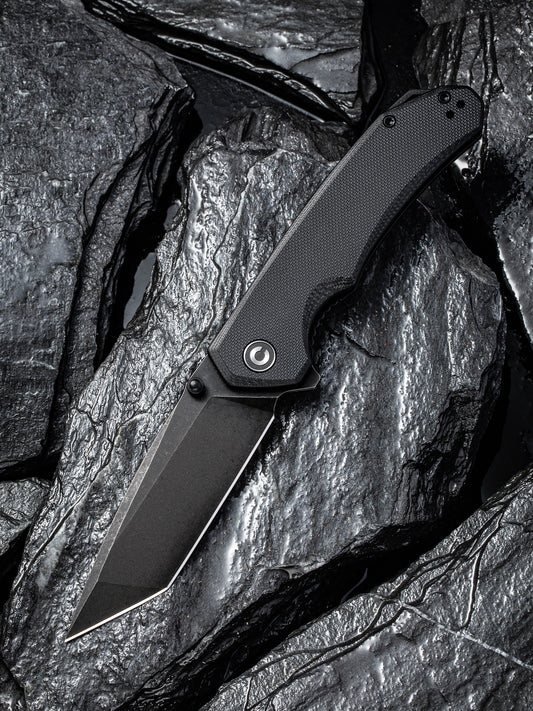 Civivi Brazen Tanto 3.46" D2 Black Stonewashed Black G10 Folding Knife C2023C