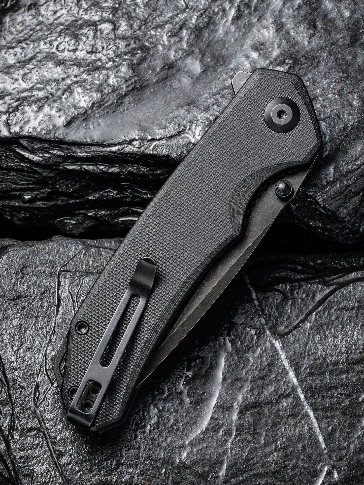 Civivi Brazen Tanto 3.46" D2 Black Stonewashed Black G10 Folding Knife C2023C