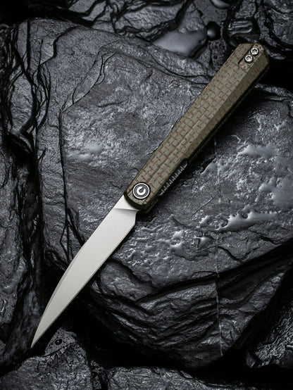 Civivi Clavi 3.06" Nitro-V Green Burlap Micarta Folding Knife by Ostap Hel C21019-3