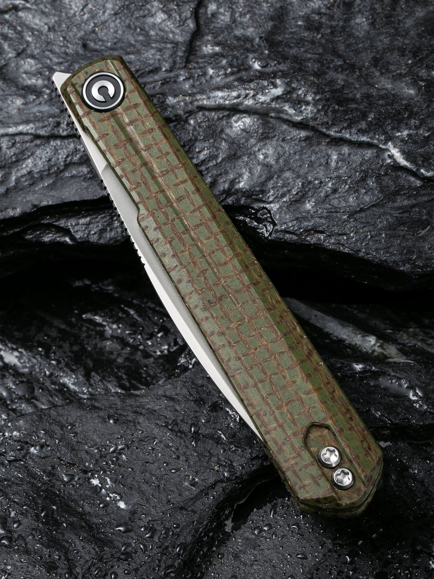 Civivi Clavi 3.06" Nitro-V Green Burlap Micarta Folding Knife by Ostap Hel C21019-3