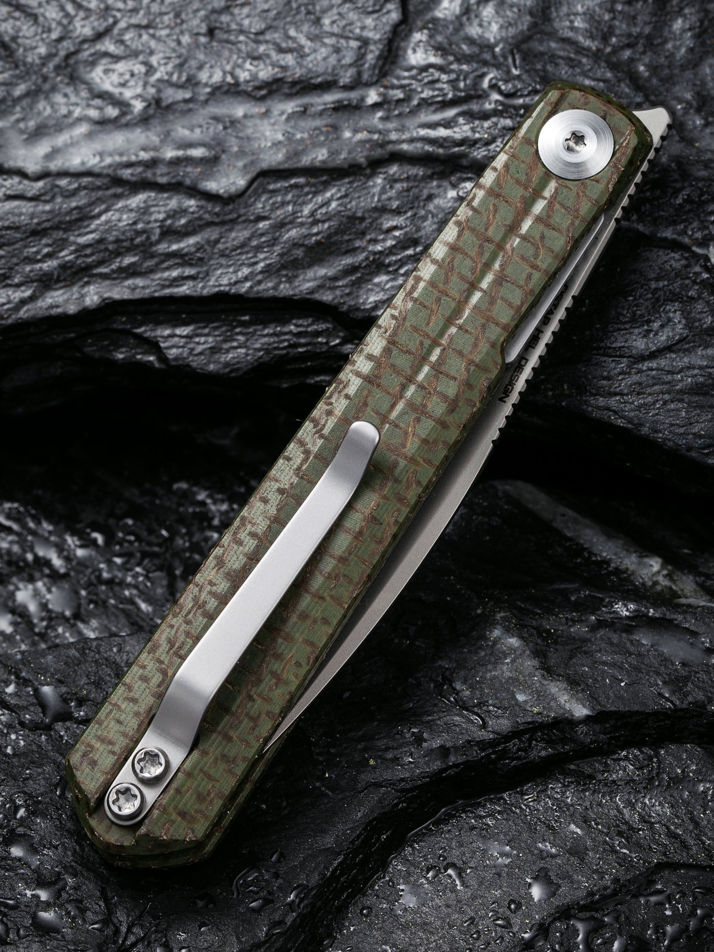 Civivi Clavi 3.06" Nitro-V Green Burlap Micarta Folding Knife by Ostap Hel C21019-3