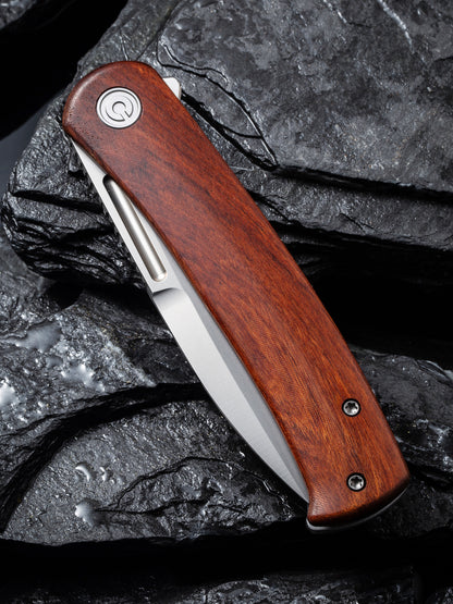 Civivi Cetos 3.48" 14C28N Cuibourtia Wood Folding Knife C21025B-4
