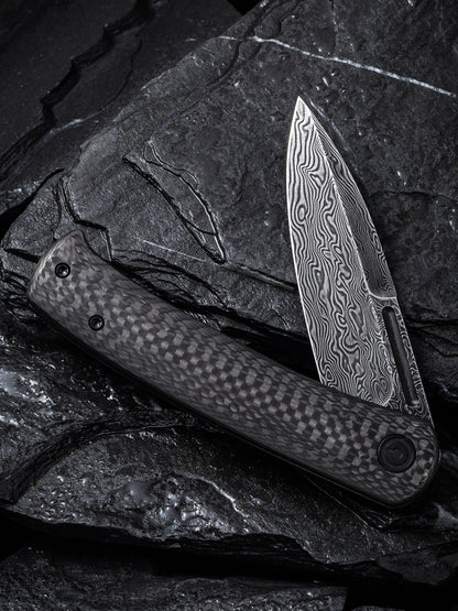 Civivi Cetos 3.48" Black Damascus Twill Carbon Fiber Folding Knife C21025B-DS1