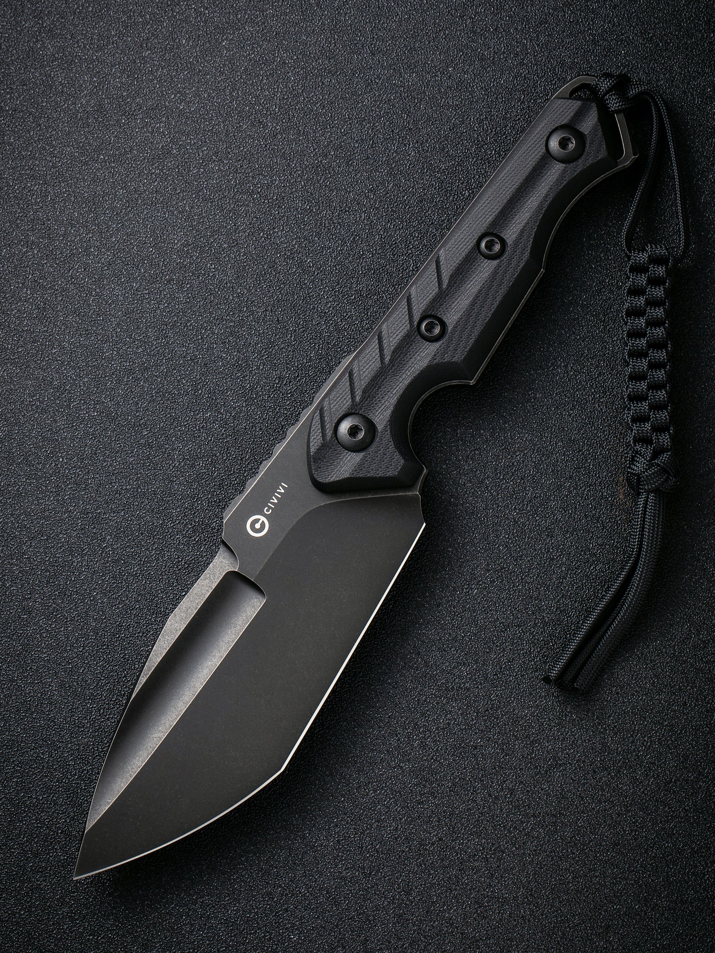 Civivi Maxwell 4.74" D2 Black Stonewashed G10 Fixed Blade Knife by Maciej Torbe C21040-1
