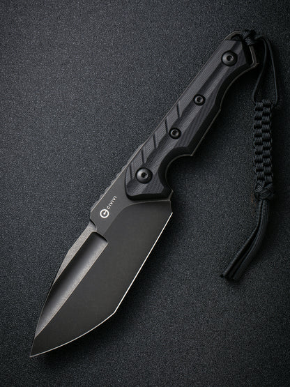 Civivi Maxwell 4.74" D2 Black Stonewashed G10 Fixed Blade Knife by Maciej Torbe C21040-1