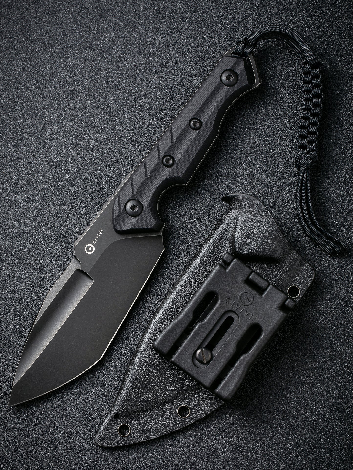 Civivi Maxwell 4.74" D2 Black Stonewashed G10 Fixed Blade Knife by Maciej Torbe C21040-1