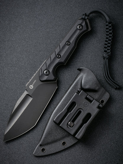 Civivi Maxwell 4.74" D2 Black Stonewashed G10 Fixed Blade Knife by Maciej Torbe C21040-1