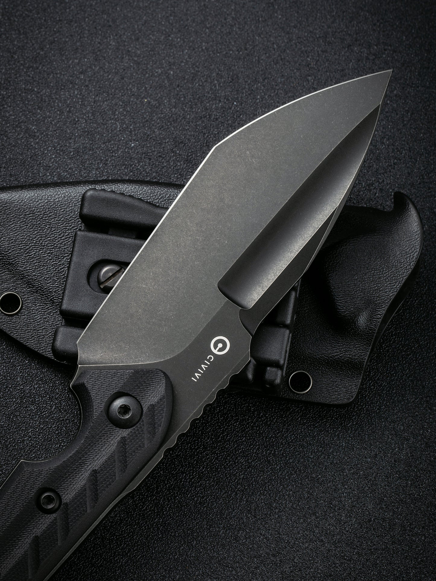 Civivi Maxwell 4.74" D2 Black Stonewashed G10 Fixed Blade Knife by Maciej Torbe C21040-1