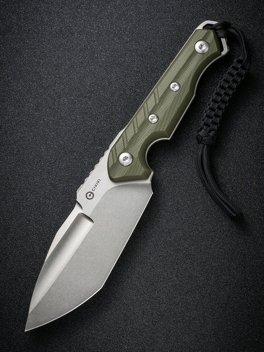 Civivi Maxwell 4.74" D2 Stonewashed OD Green G10 Fixed Blade Knife by Maciej Torbe C21040-2