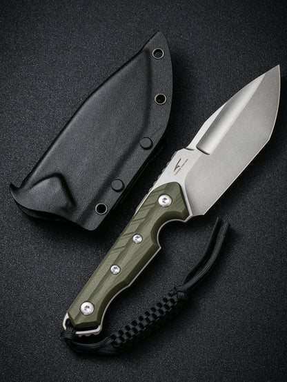 Civivi Maxwell 4.74" D2 Stonewashed OD Green G10 Fixed Blade Knife by Maciej Torbe C21040-2