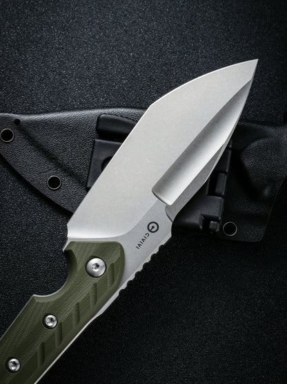 Civivi Maxwell 4.74" D2 Stonewashed OD Green G10 Fixed Blade Knife by Maciej Torbe C21040-2