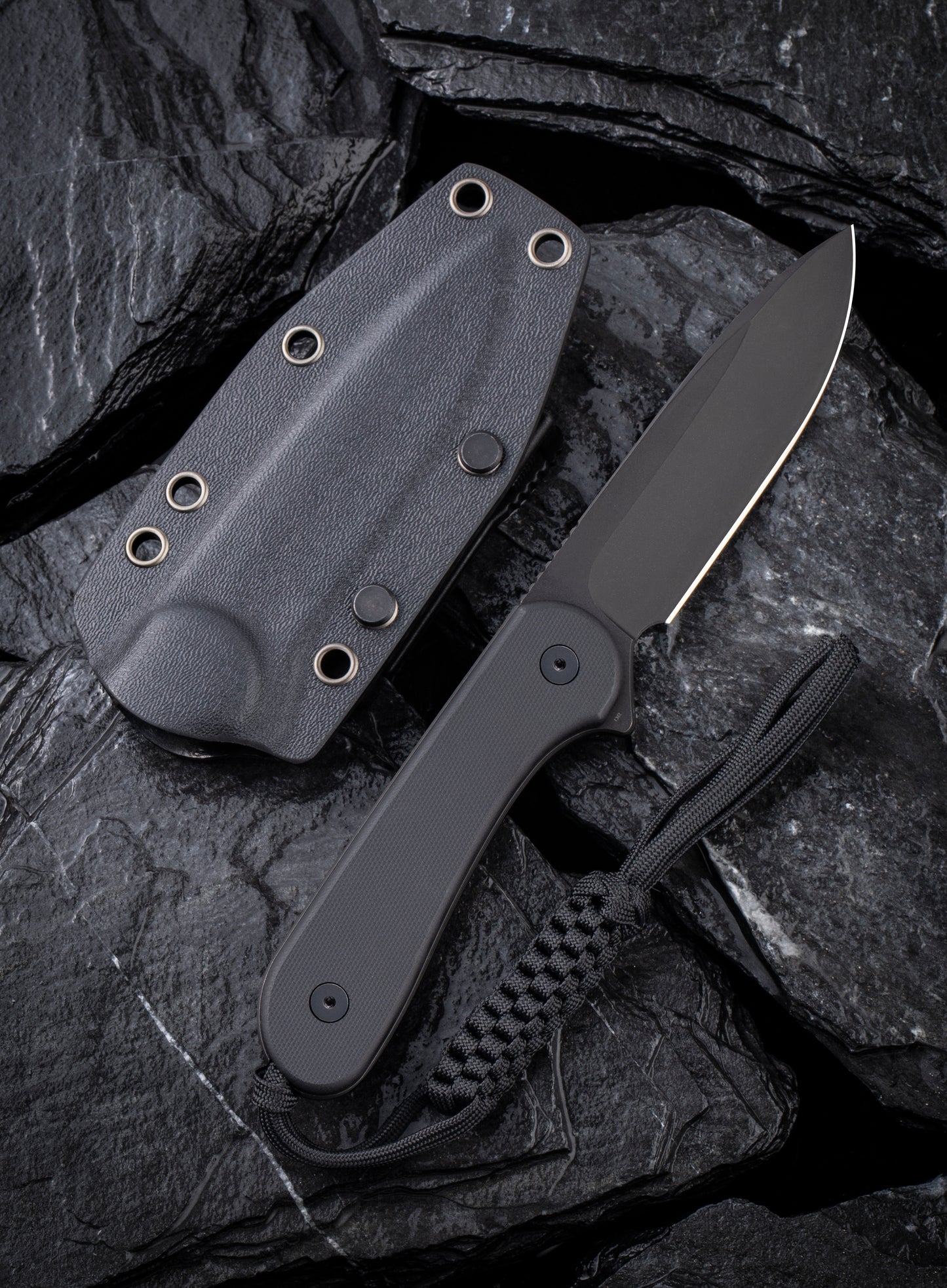 Civivi Fixed Blade Elementum Black 3.98" D2 G10 Knife with Kydex Sheath C2105A
