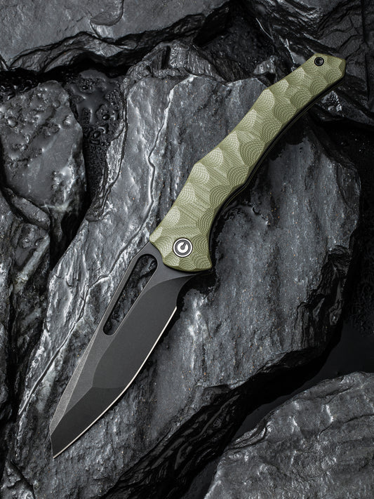 Civivi Spiny Dogfish 3.47" Sandvik 14C28N Black / OD Green G10 Folding Knife by Gavko C22006-3