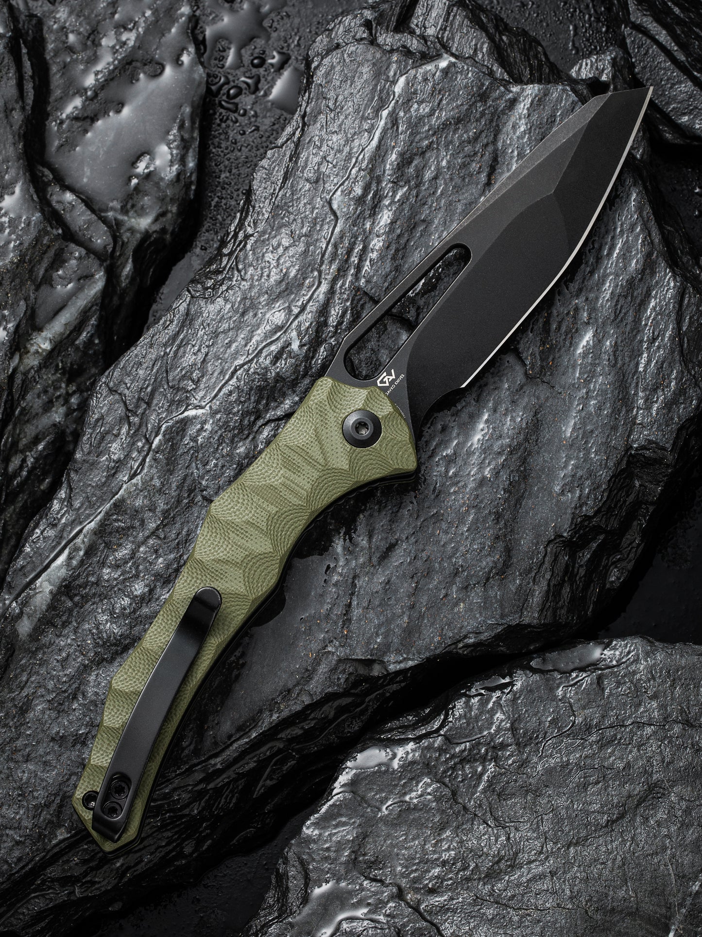 Civivi Spiny Dogfish 3.47" Sandvik 14C28N Black / OD Green G10 Folding Knife by Gavko C22006-3