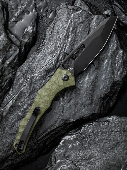 Civivi Spiny Dogfish 3.47" Sandvik 14C28N Black / OD Green G10 Folding Knife by Gavko C22006-3