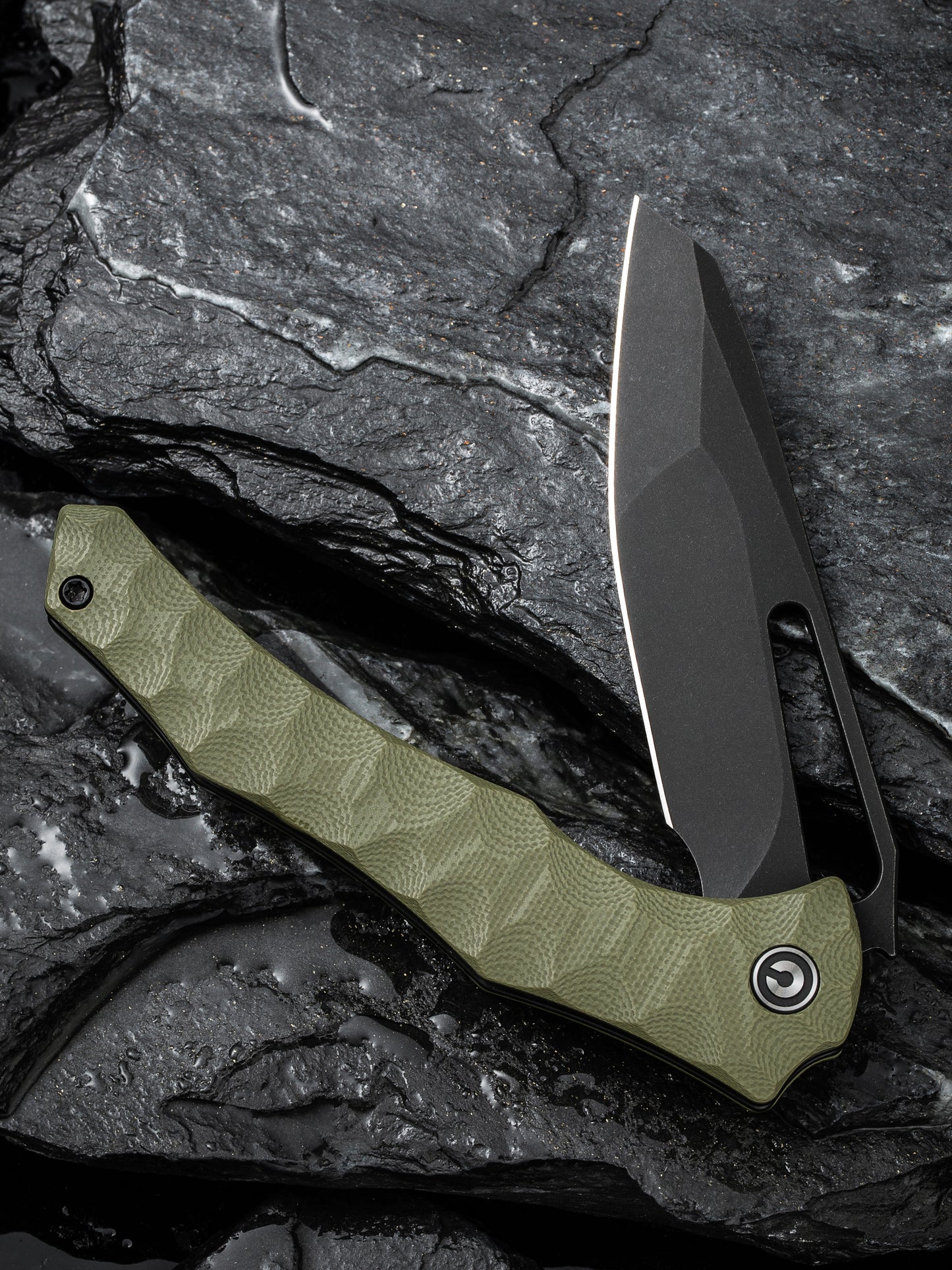 Civivi Spiny Dogfish 3.47" Sandvik 14C28N Black / OD Green G10 Folding Knife by Gavko C22006-3