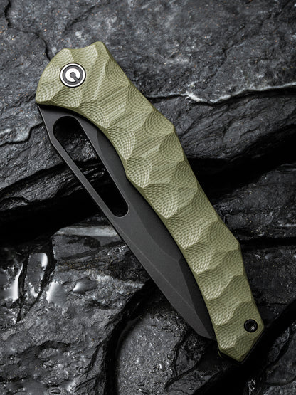 Civivi Spiny Dogfish 3.47" Sandvik 14C28N Black / OD Green G10 Folding Knife by Gavko C22006-3