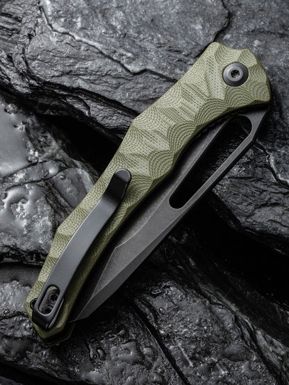 Civivi Spiny Dogfish 3.47" Sandvik 14C28N Black / OD Green G10 Folding Knife by Gavko C22006-3