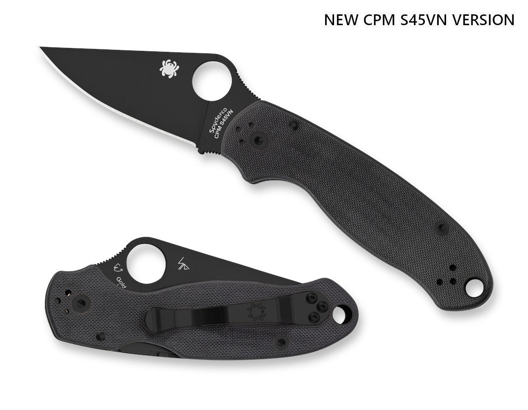 Spyderco Para 3 2.95" CPM S45VN Black DLC G-10 Folding Knife C223GPBK